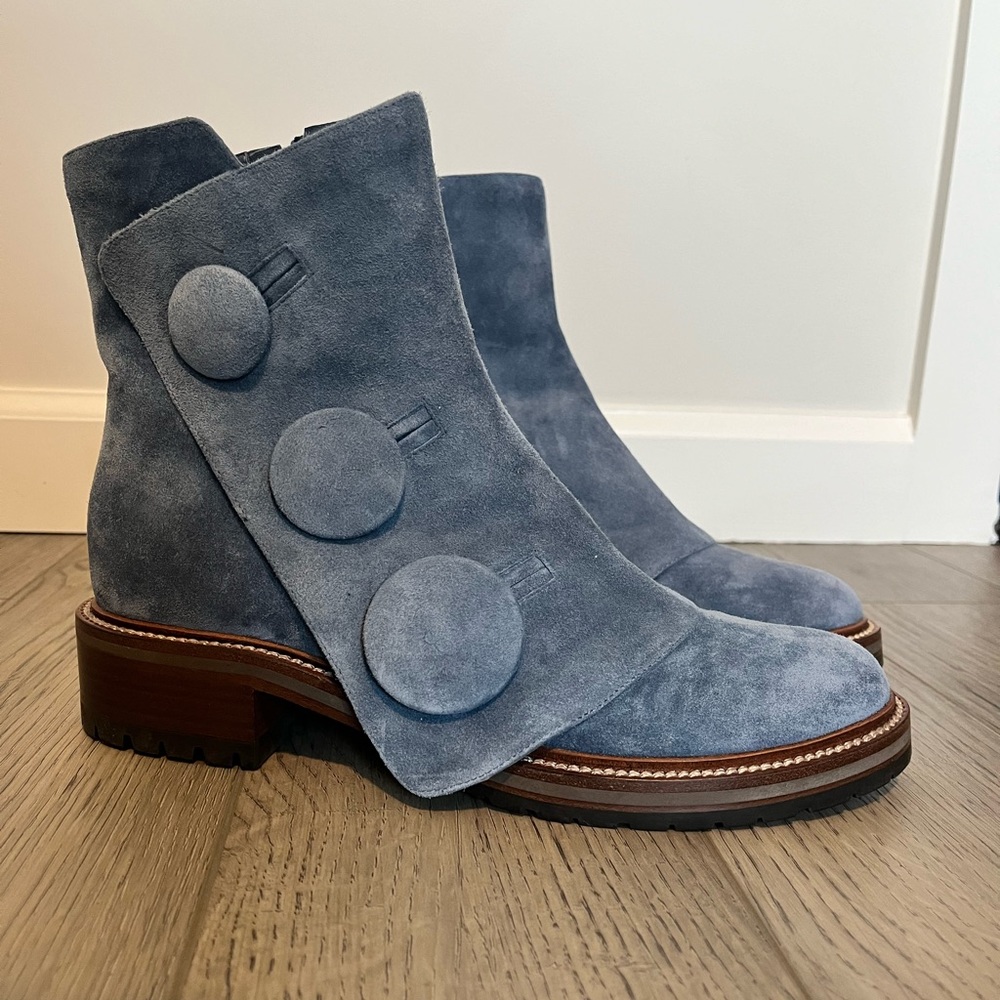 Rodo Slate Ankle Boots with Circular Accents